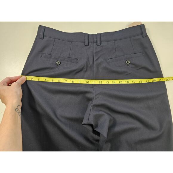 Hugo Boss size 36 dark navy 100% wool dress pants flat front EUC vintage chuck U - Picture 8 of 10